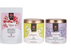 Tattva Adih 3 In 1 Combo |Hibiscus Tea 50g, Chamomile tea 50g, Lavender Buds Tea 50 g| Stress Relief Tea | 150 Cups – 150 g | Caffeine Free Tea | Flower Tea