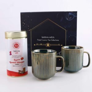 Tattva Adih Tea Gift Hamper | Punjabi Special Masala Chai with 2 Ceramic Cups | Set of 3