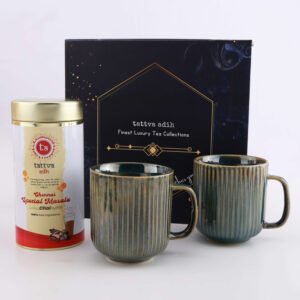 Tattva Adih Tea Gift Hamper | Chennai Special Masala Chai with 2 Ceramic Cups | Set of 3