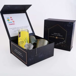 Tattva Adih Assorted Tea Gift Hamper | Lemon Green Tea, Steel Infuser & 2 Ceramic Cups | Set of 4